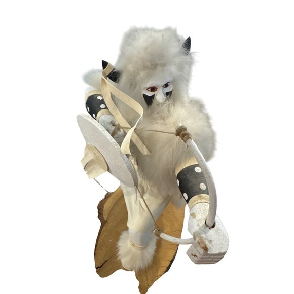 Vintage Vera Hudson Kachina Buffalo Warrior Handcrafted Figurine Sculpture White - Picture 6 of 12